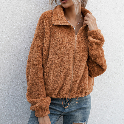 Women's plush fur jacket