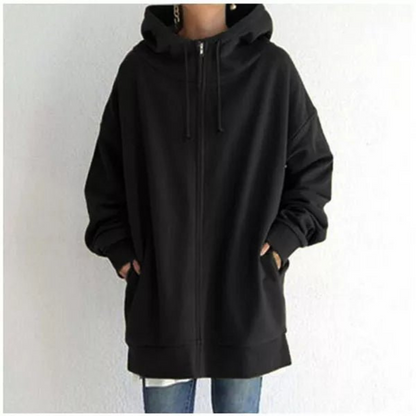 Women's long warm parka hoodie