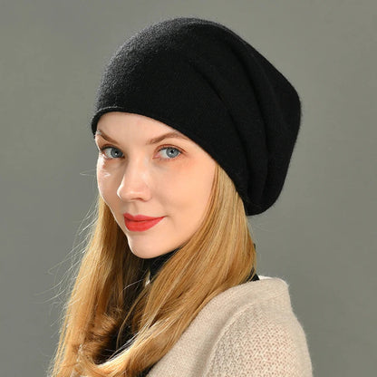Sienna Slouchy Fit Beanie | Cuffed Brim Fine Knit Beanie