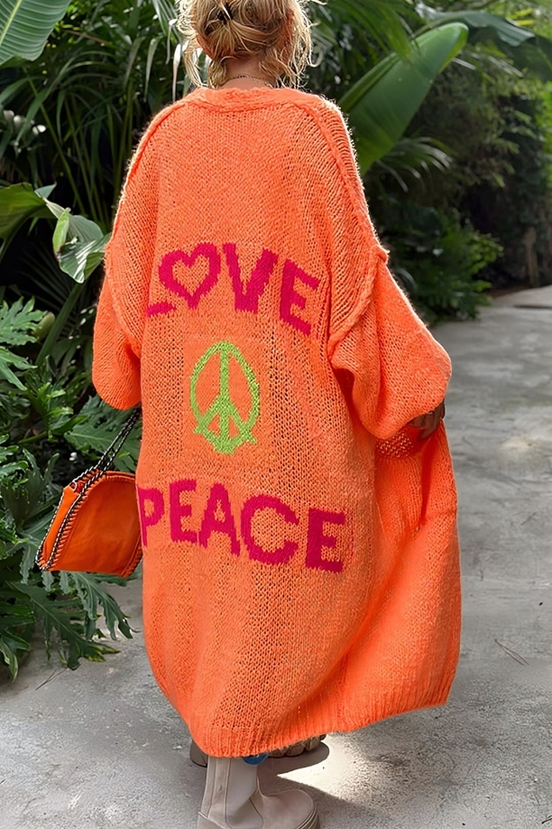 Elegant Knitted Long Sleeved Coat