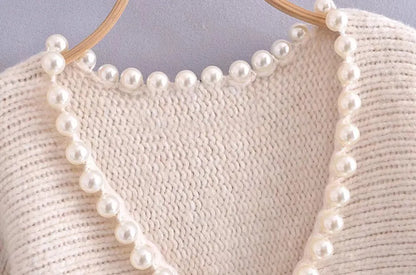 Women's faux pearl sweater