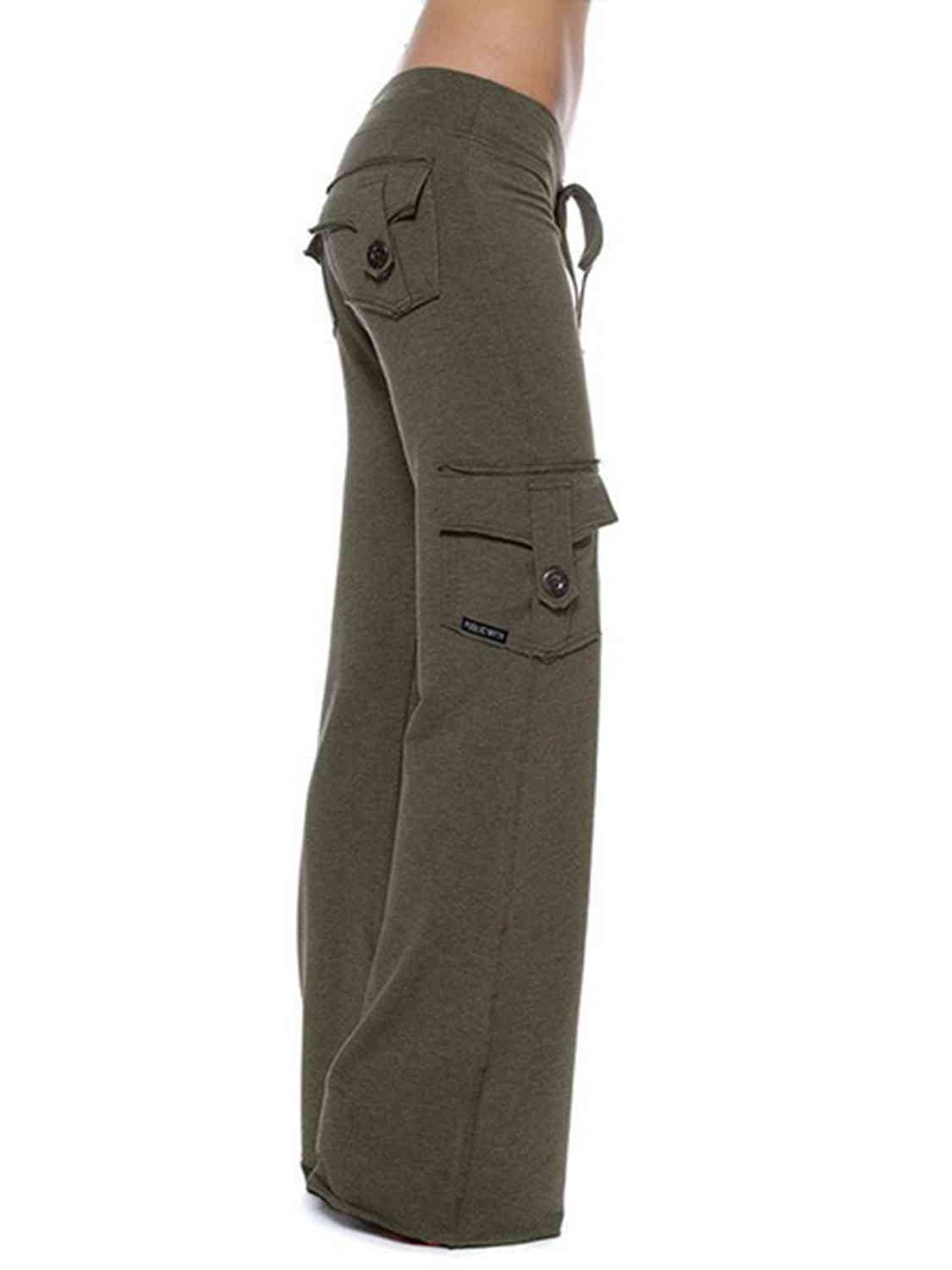 Women's mid rise cargo wide leg pants