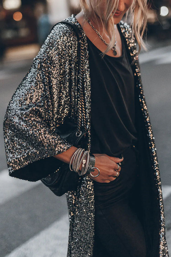 Women's fashion party sequin cardigan jacket