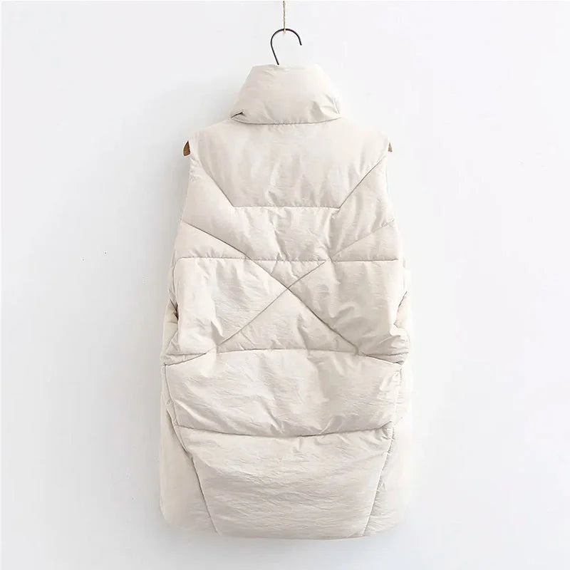 Women's long puffer vest