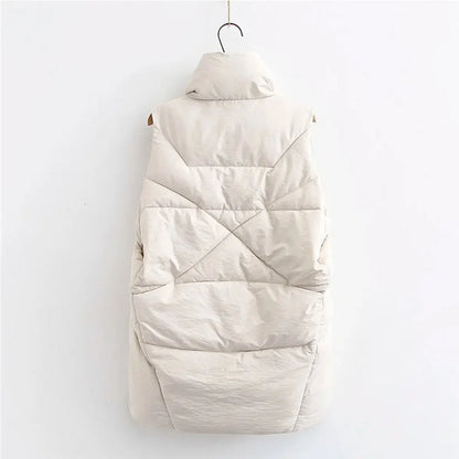 Women's long puffer vest