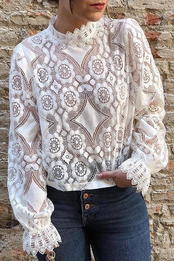 Women's elegant lace sweater