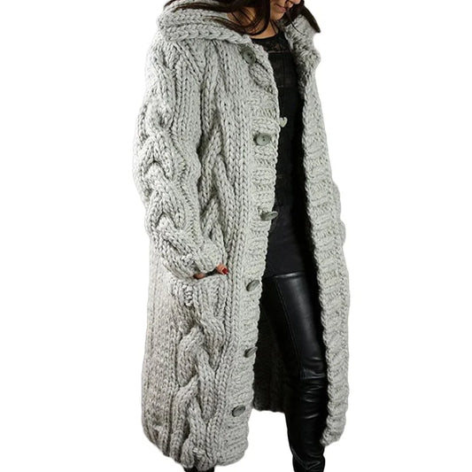 Warm Knitted Button Closure Cardigan
