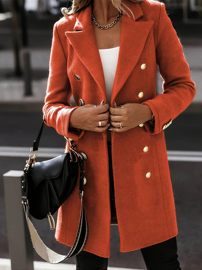 Women's winter suit collar long sleeve coat