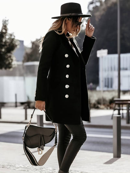 Women's winter suit collar long sleeve coat