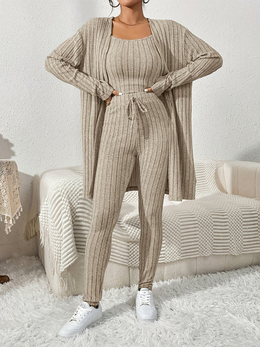 Ribbed Three-Piece Lounge Set