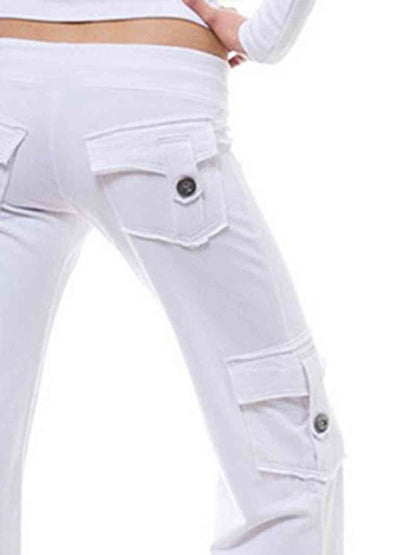 Women's mid rise cargo wide leg pants