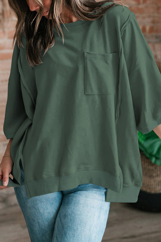 Oversized Loose Fit Round Neck Top