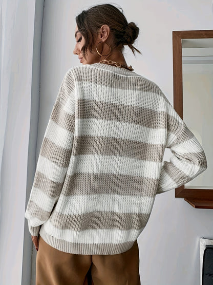 Women's striped knit sweater