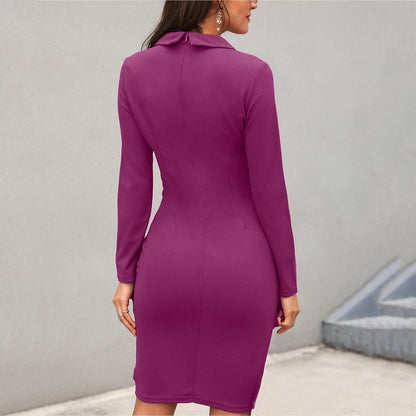 Women's Button-Down Blazer Dress – Slim Fit Elegant Style