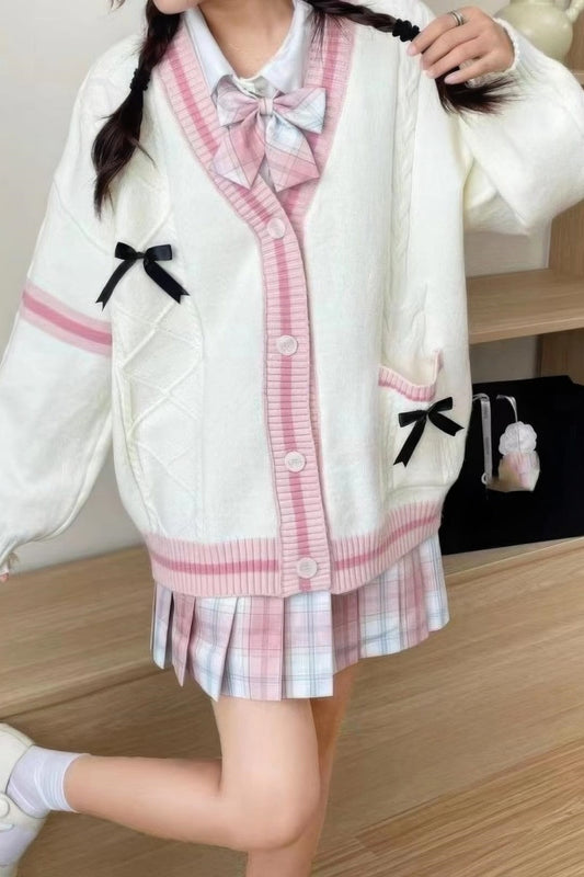 Soft Knit Cable Knit Relaxed Fit Cardigan 