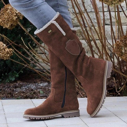 Plush Lined Suede Mid-Calf Boots 