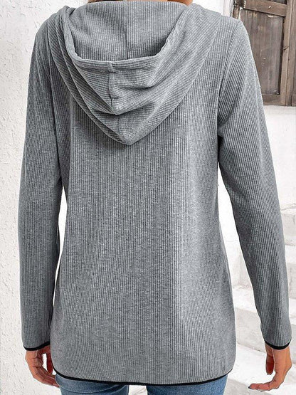 Women's gray half-zippered sweater