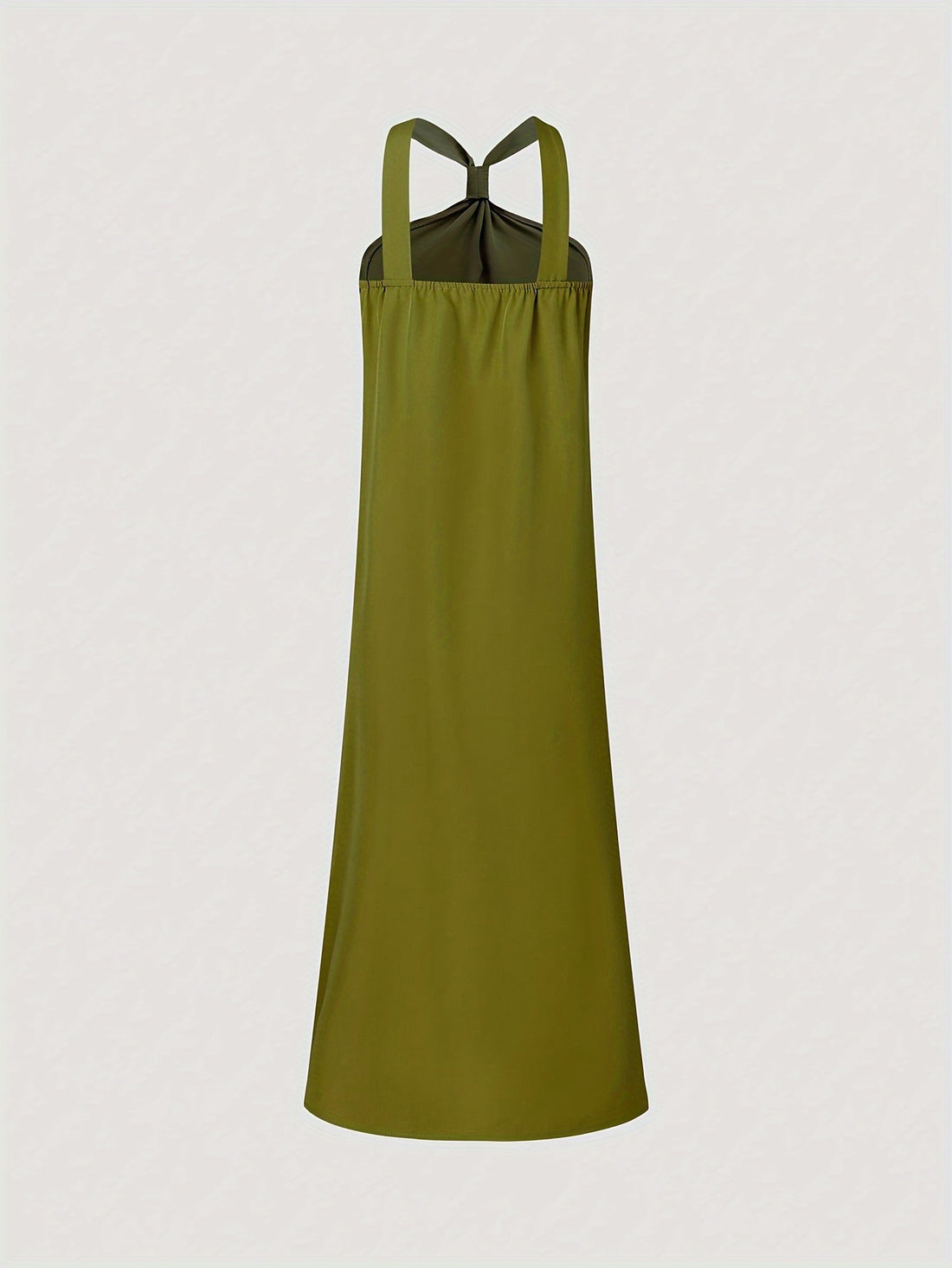 Knotted halter-neck side-slit elegant maxi dress for women