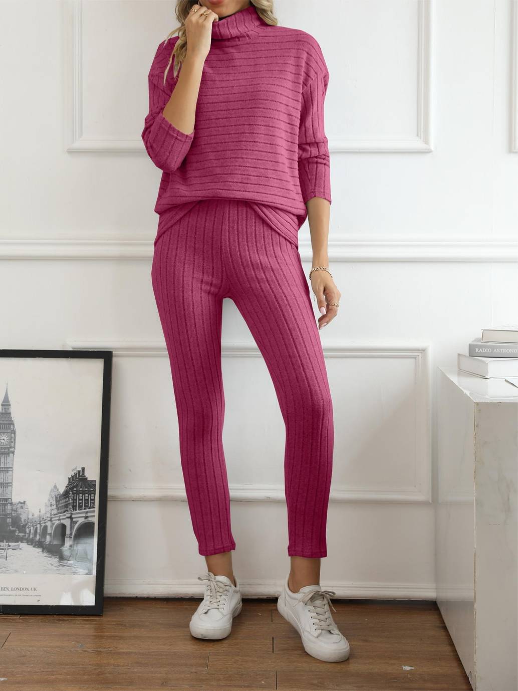 Women's elegant turtleneck and pants set