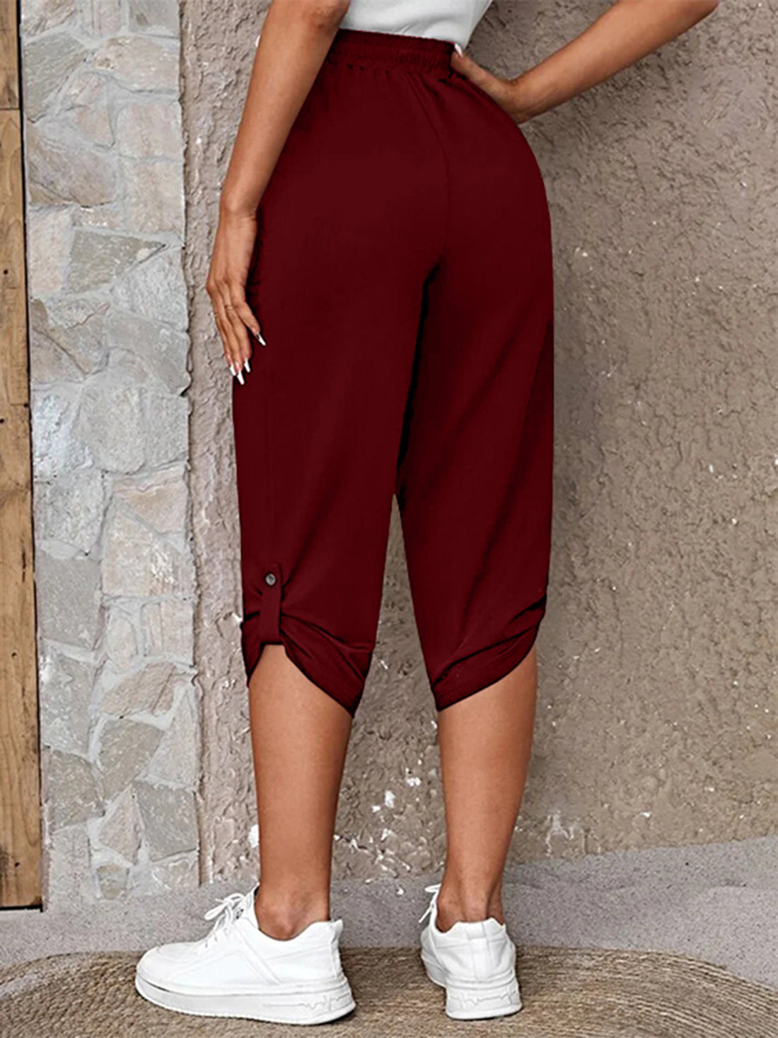 Tara - roll tab capris pants