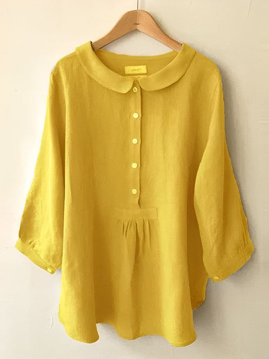 Breathable Peter Pan Collar Loose Fit Blousenull