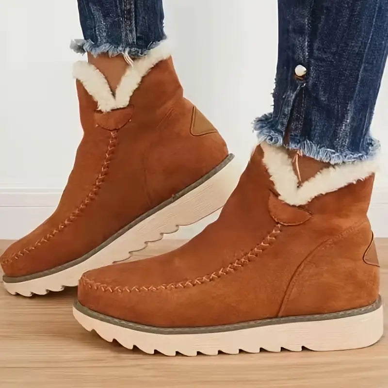 Women's faux suede snow retro cotton boots