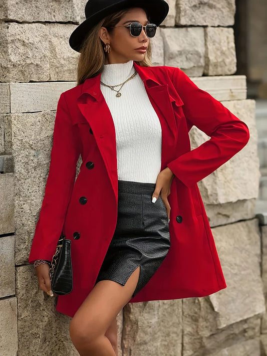 Relaxed Fit Double-Breasted Trench Coat 
