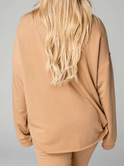 Women’s Loungewear Set - Relaxed Fit Sweatshirt & Distressed Jogger Pants - Casual Comfort