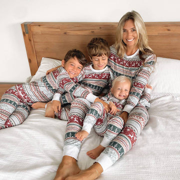 Cozy family matching holiday pajamas set