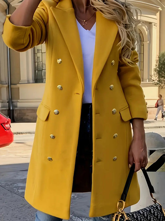 Knee Length Lapel Autumn/Winter Coat