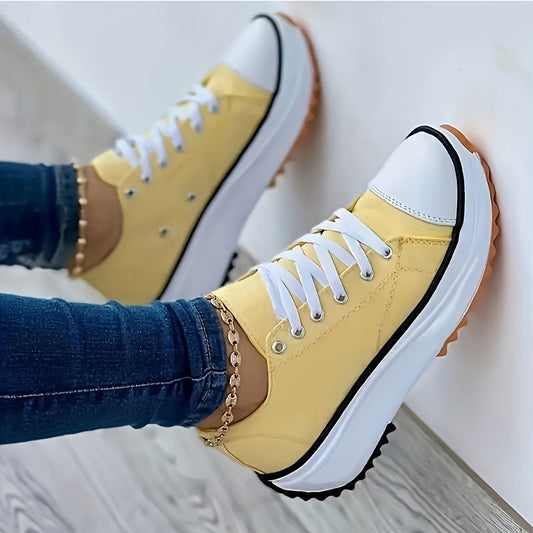 Chunky Sole Canvas High-Top Sneakers