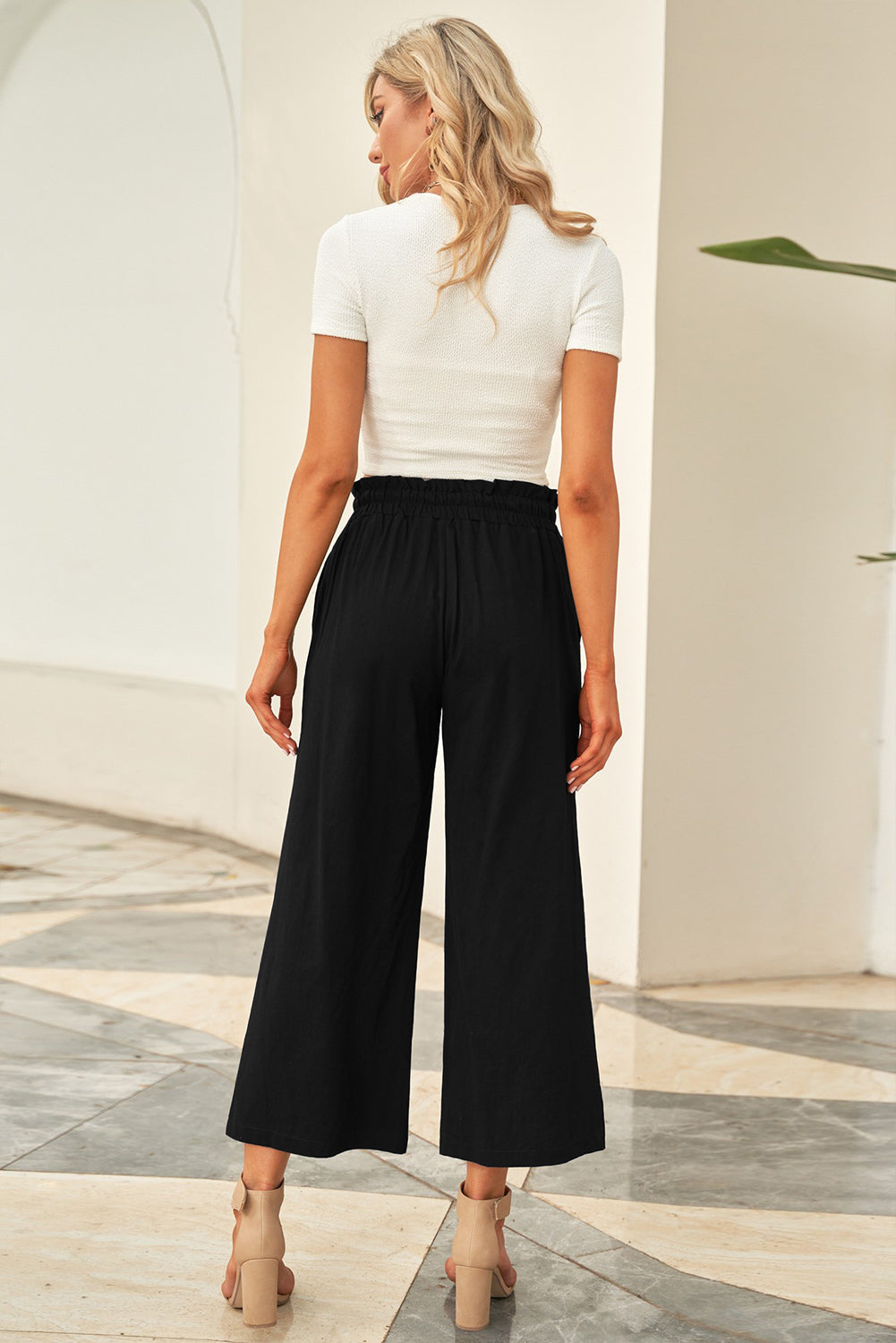 Lizandra - drawstring waist wide-leg pants