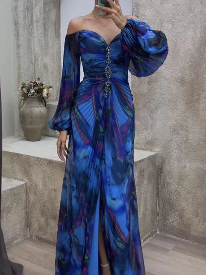 Stylish Pleated Long-Sleeve Dress for Women