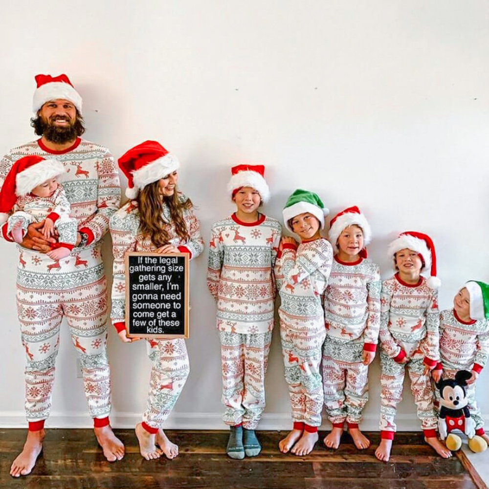 Family matching holiday fair isle pajama set