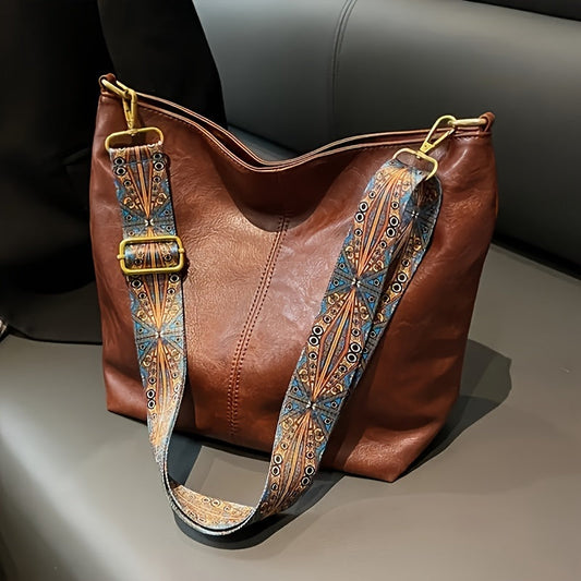 Women large capacity pu bucket bag