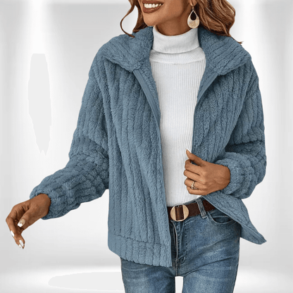 Women's long sleeve winter Jacket with zipper closure