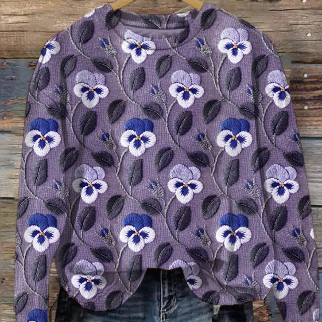 Women’s floral pattern sweater warm