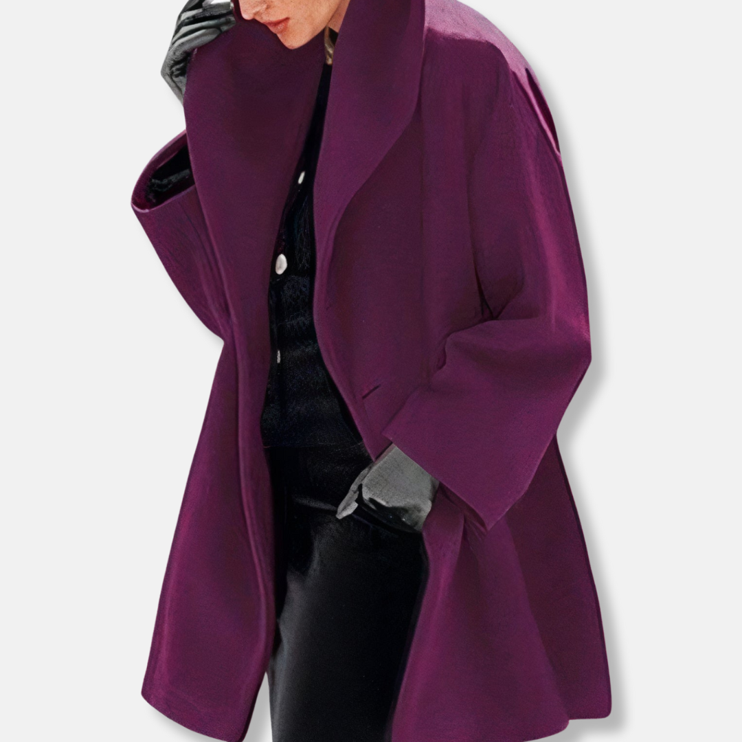 Isla Oversized Coat | Hooded Shawl Collar Midi Winter Coat