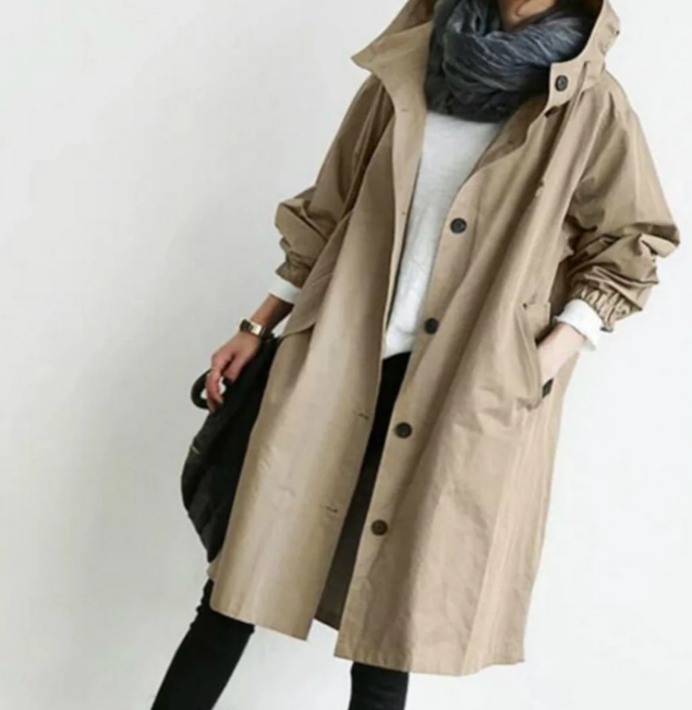 Megan - casual windbreaker mid-length jacket
