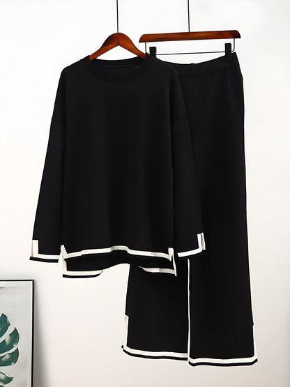 Women's elegant 2-piece lounge set made of stretch knit