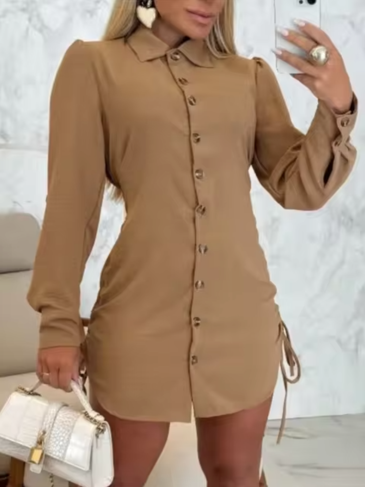 Tailored Fit Button-Down Shirt Dress