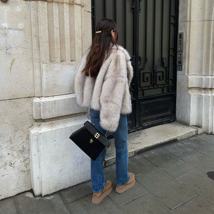 Women's faux fur coat for fall winter
