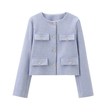 Women's flap pocket short jacket