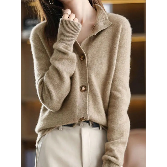 Button Closure Retro Long Sleeve Sweater
