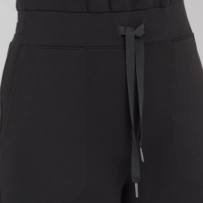 Women's Two-Piece Set - Sleeveless Fitted Top & Wide-Leg Pants - High Waist Adjustable Fit