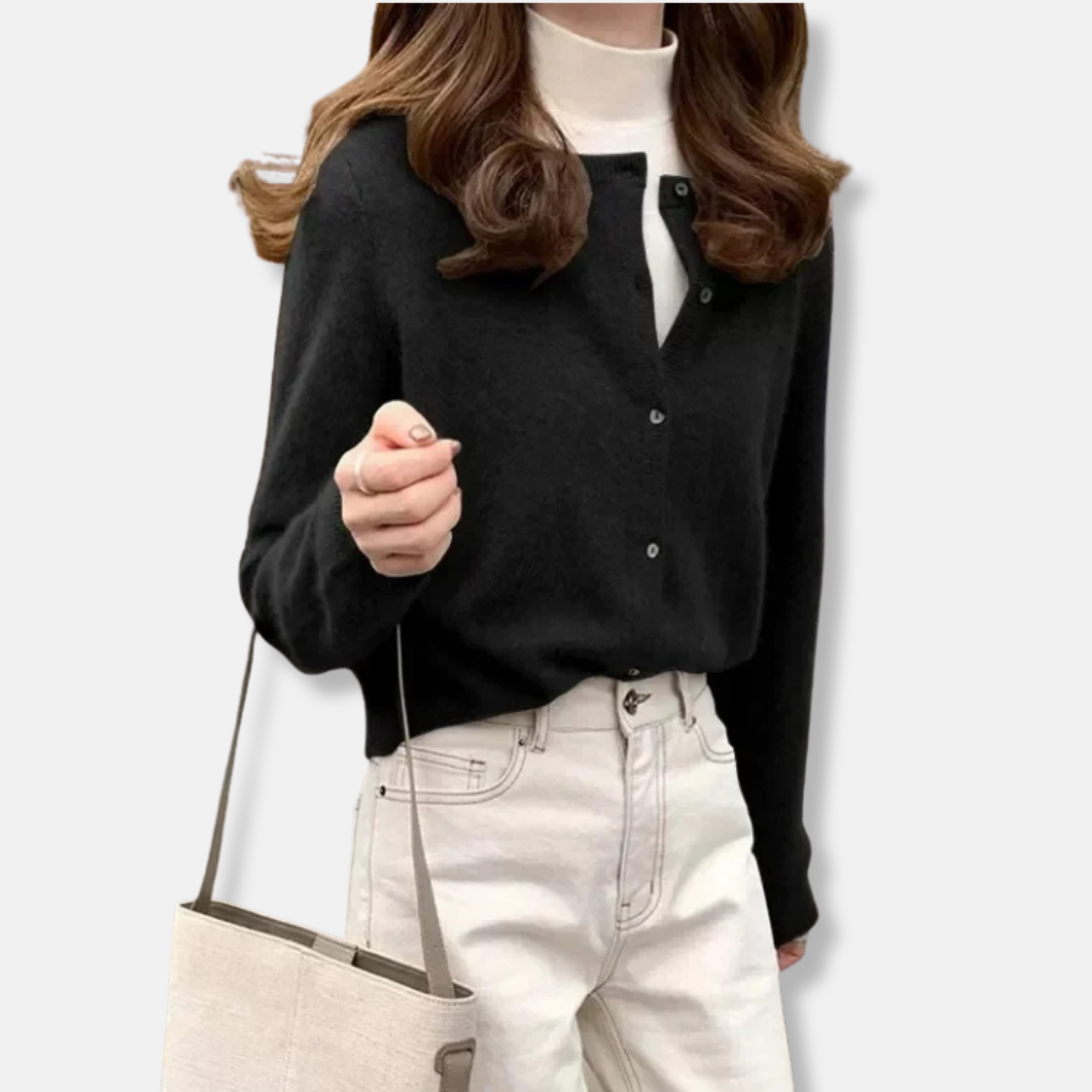 Stella Wool Cardigan | Relaxed Fit Button Front Cardigan