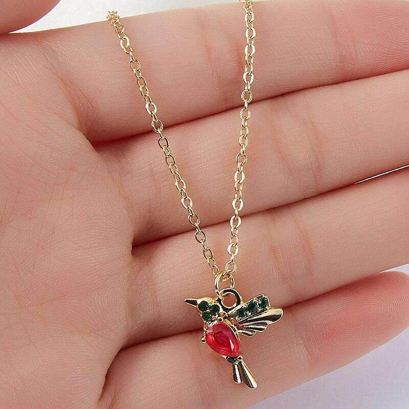 Vibrant hummingbird necklace