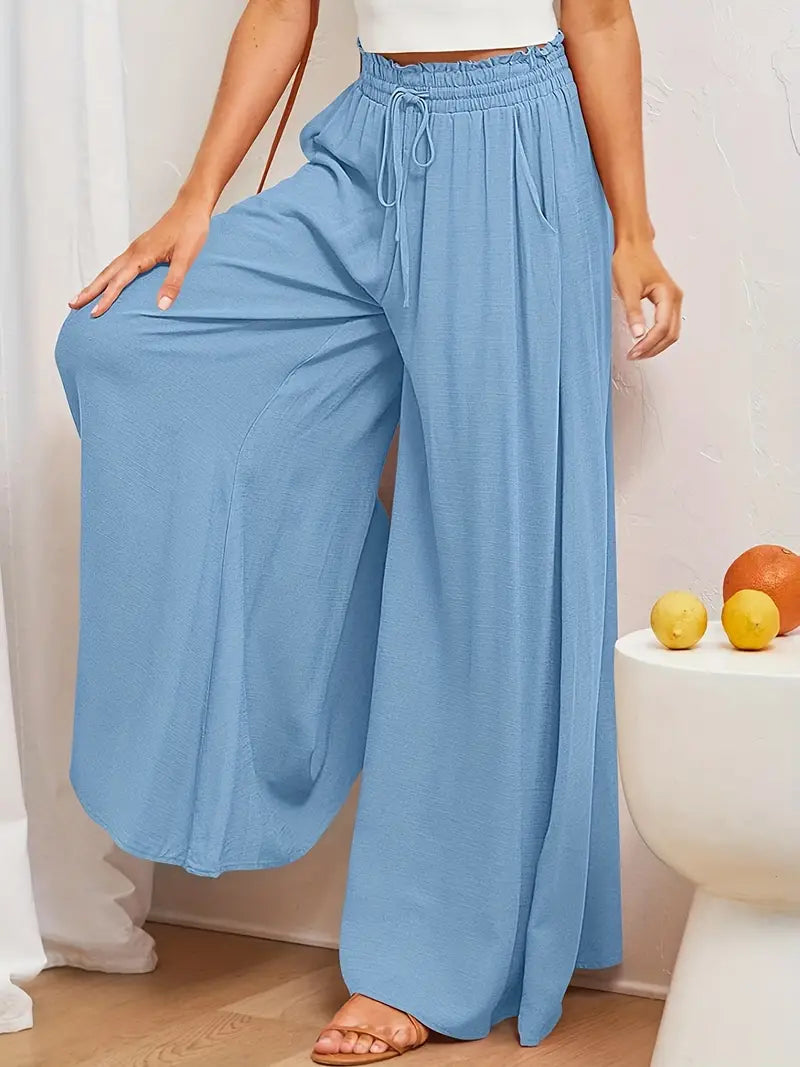 Hanessa - Palazzo Pants with Elastic Waist