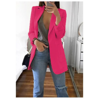 Women's notched blazer with lapel and pockets
