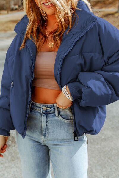Leni - zip up collared neck coat with pockets